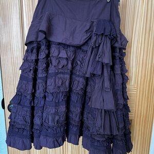Lithe Ruffled A-Line Skirt in Deep Purple
